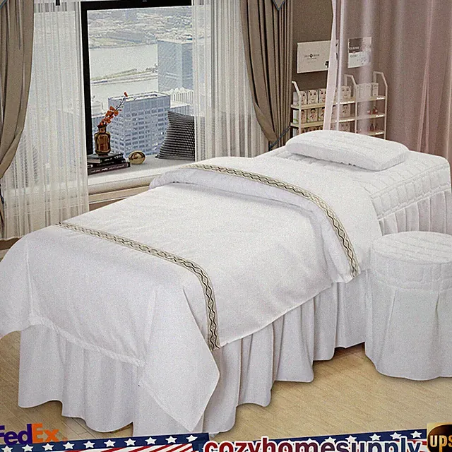 1 Set Beauty Massage Bed Full Cover Table Sheet SPA Cover Skirt Bedspread