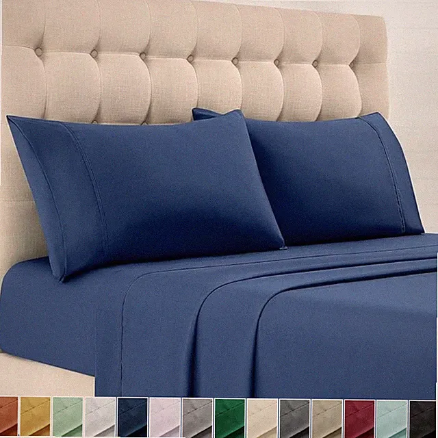 1800 Series 4 Piece Bed Sheet Set Soft Deep Pocket Twin King Queen Full Sheets