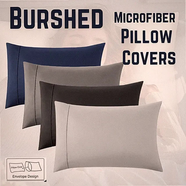 4 Pack Microfiber Pillow Case Ultra Soft Cooling Breathable Pillow Covers