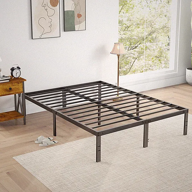 4 Size Platform Bed Frame - Sturdy Metal Mattress Foundation