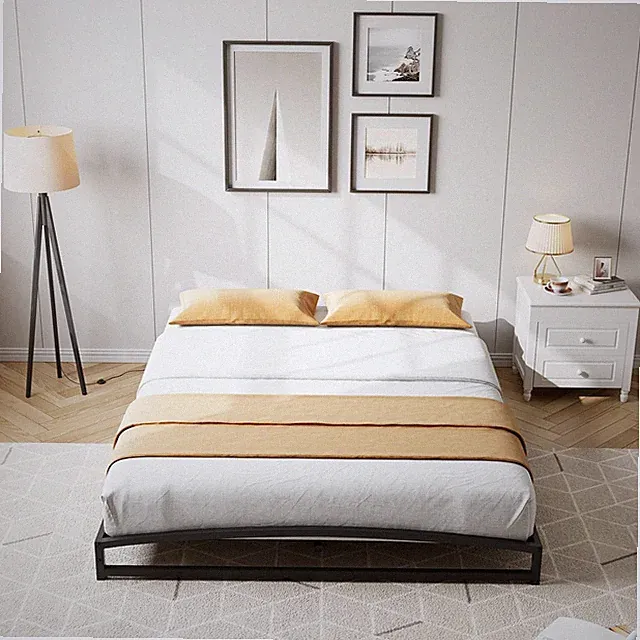 6"/10" Twin/Full/Queen/King Size Metal Platform Bed Frame,No Box Spring Needed