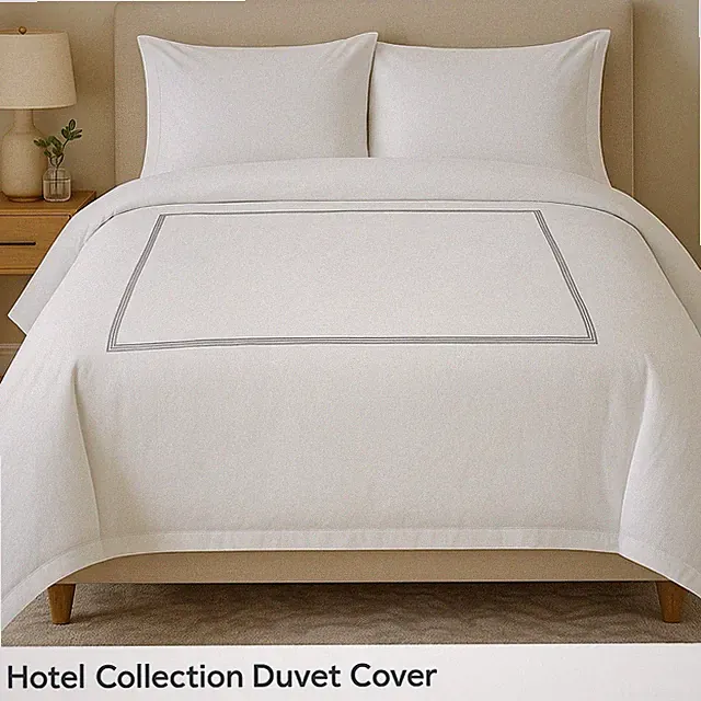 Hotel Collection Duvet Cover Full Queen White Cotton Luxury Minimalist Bedding