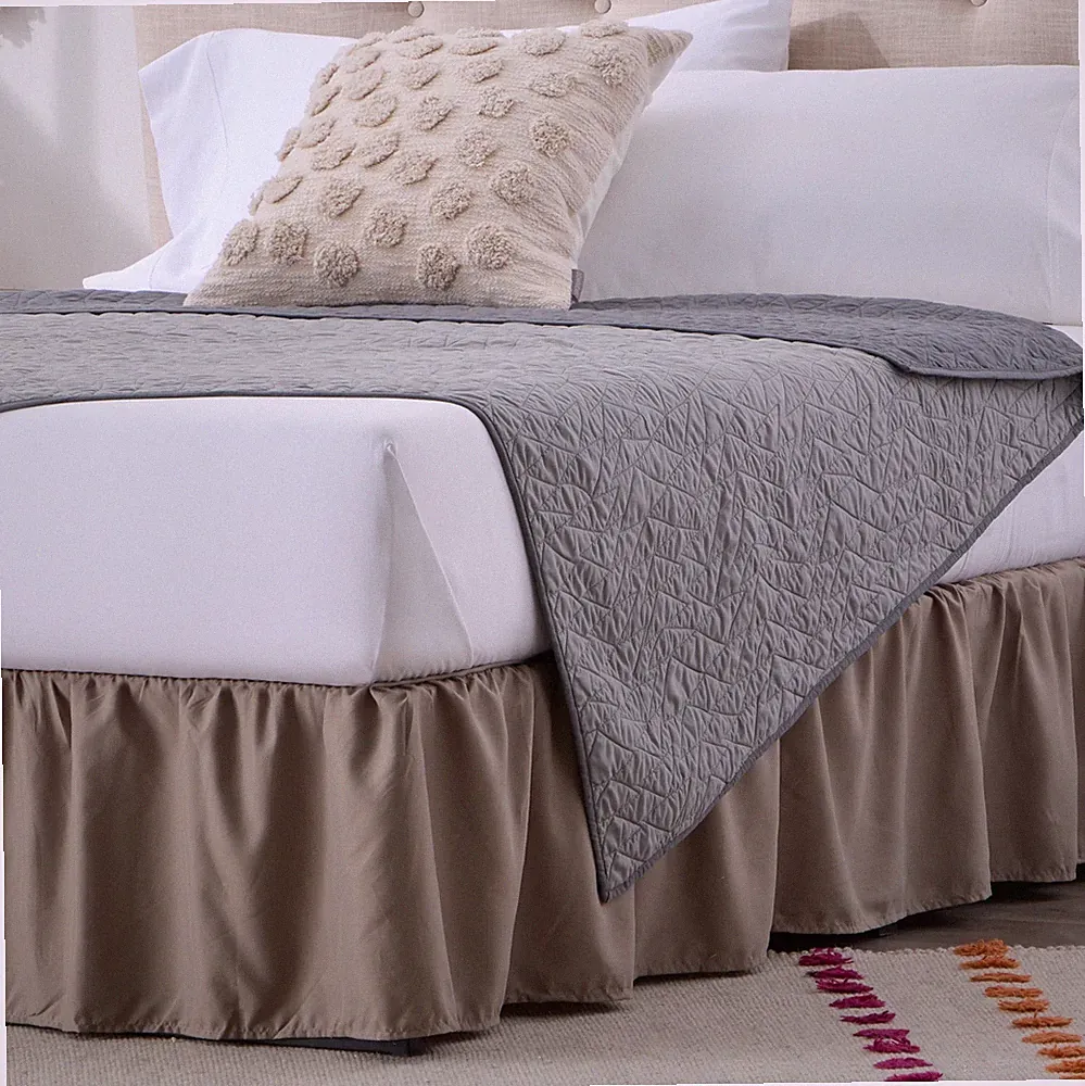 Linenspa 14 Inch Microfiber Ruffle Bed Skirt - Wrinkle and Fade Resistant