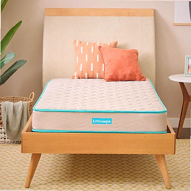Linenspa 6 Inch Mattress - Firm Feel - Bonnell Spring with Foam Layer - Mattr...