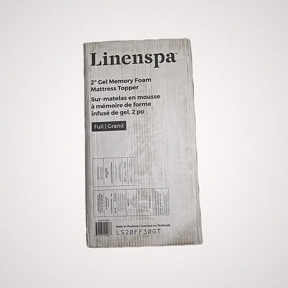 LINENSPA Memory Foam Mattress Topper - 2 Inch Gel Infused Memory Foam - Plush