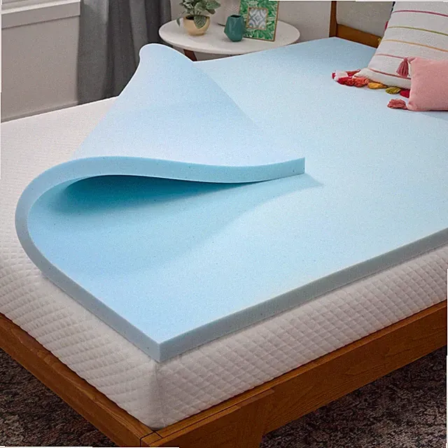 LINENSPA Memory Foam Mattress Topper - 2 Inch Gel Infused Memory Foam - Plush Fe