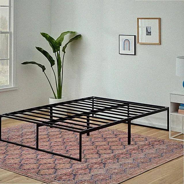 Linenspa Metal Bed Frame - Multiple Styles and Sizes - No Box Spring Needed