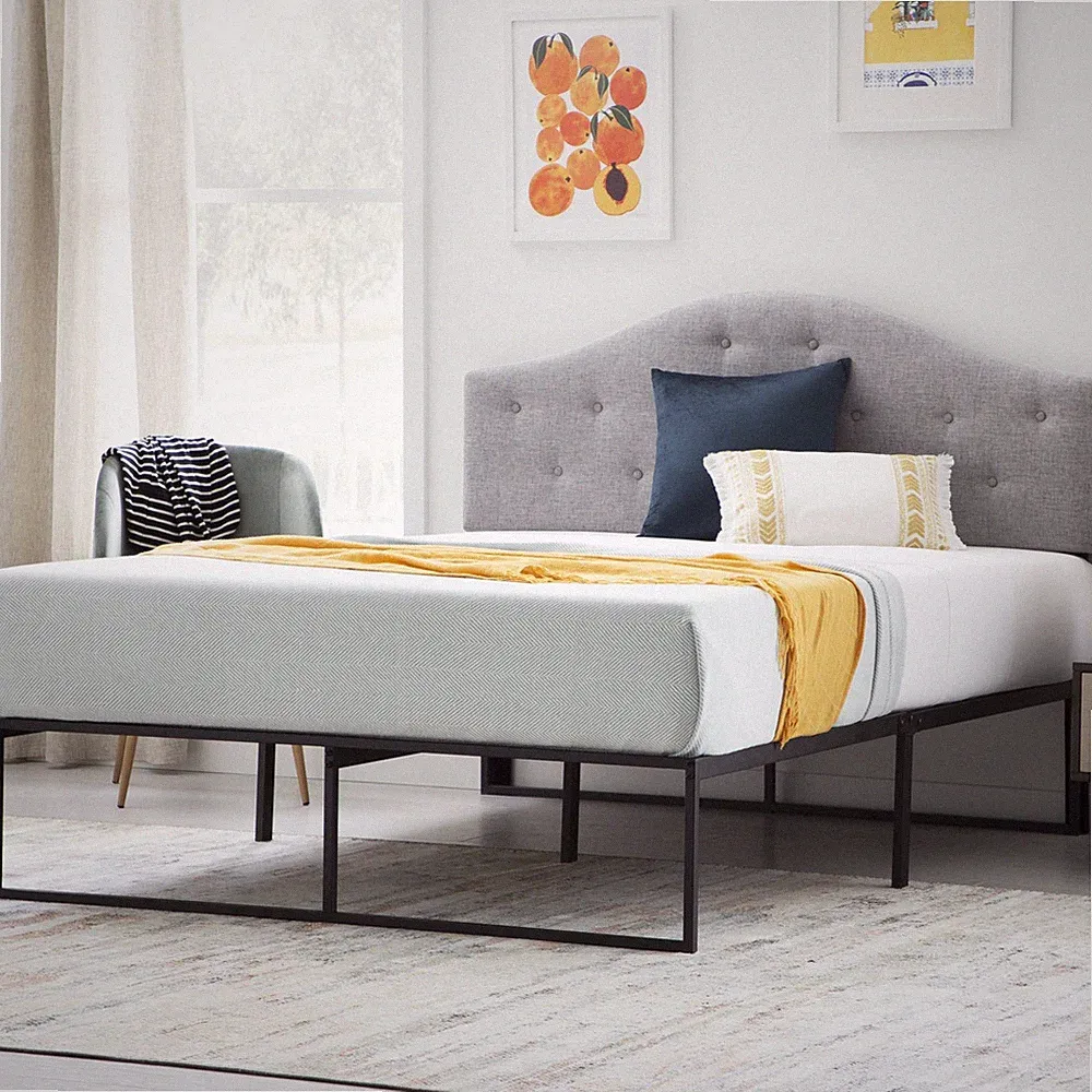Linenspa Metal Platform Bed Frame - Tool Included - Queen Size - Black