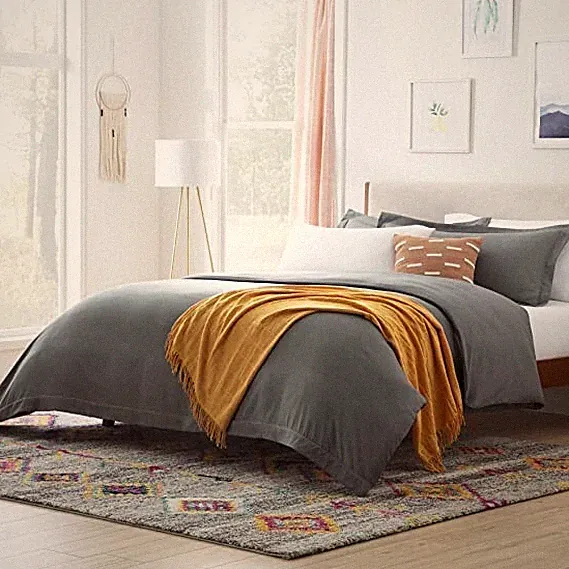Linenspa Microfiber Duvet Cover 3 Piece Set Gray King