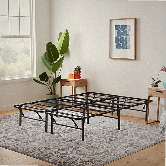 Linenspa Queen Platform Bed Frame 14 Inch Metal Folding Storage