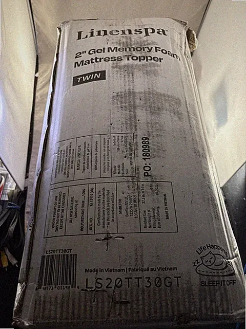 Linenspa Twin 2" Gel Infused Memory Foam Mattress Topper - LS20TX30GT