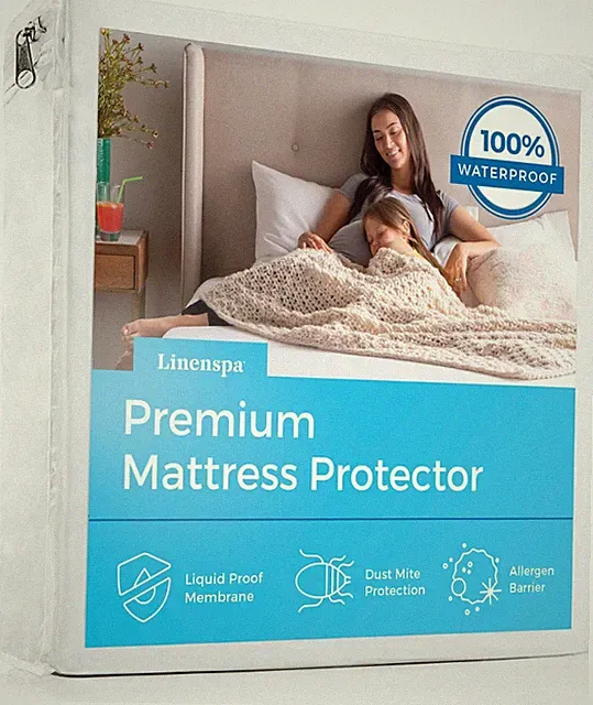 Linenspa Waterproof Mattress Protector, Queen Size – Fitted Sheet Style, Breat