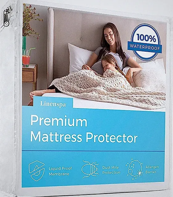 Linenspa Waterproof Smooth Top Premium FULL Mattress Protector, Breathable - NIB