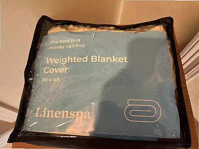 Linenspa Weighted Blanket COVER 36” X 48” Cream/ Gray With Zipper Brand New