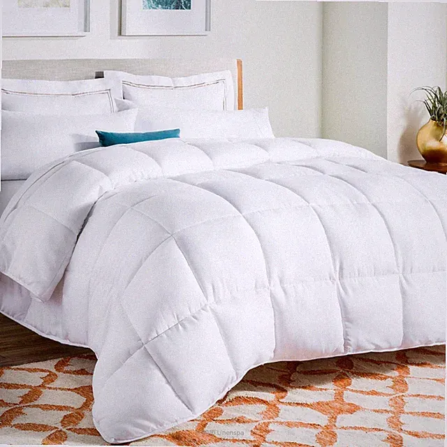 LINENSPA White Comforter and Duvet Insert Bedding Oversized King