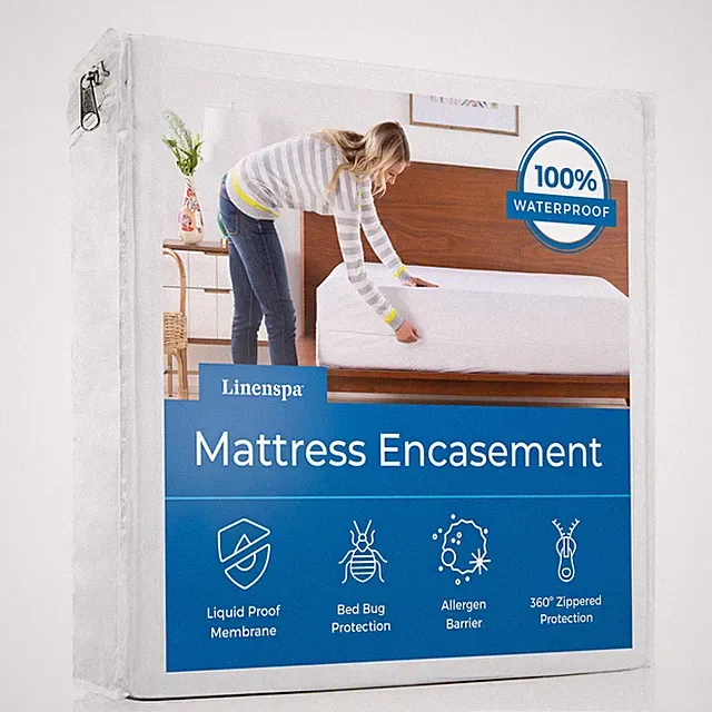Mattress Encasement Queen Waterproof Zippered Quiet Cover Linenspa White Size