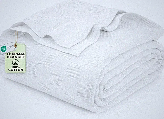 Queen Cotton Thermal Blanket: Soft, Lightweight for Spring/Summer, 90x90